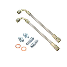 Load image into Gallery viewer, Universal Turbo Water Line Kit 6AN 3/8&quot; Hose Straight to 90 Degree M18x1.5
