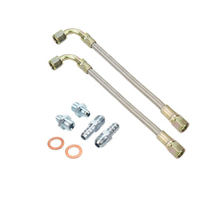 Universal Turbo Water Line Kit 6AN 3/8" Hose Straight to 90 Degree M18x1.5