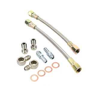 Universal Turbo Water Line Kit 6AN 3/8" Hose Straight to Straight M16x1.5