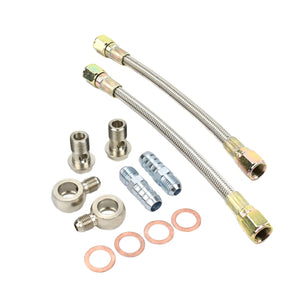 Universal Turbo Water Line Kit 6AN 3/8" Hose Straight to Straight M18x1.5